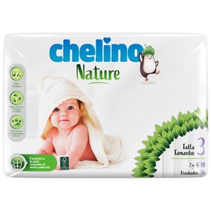 Chelino Nature Pañales Talla 3 (4-10 Kg) 36 Uds.