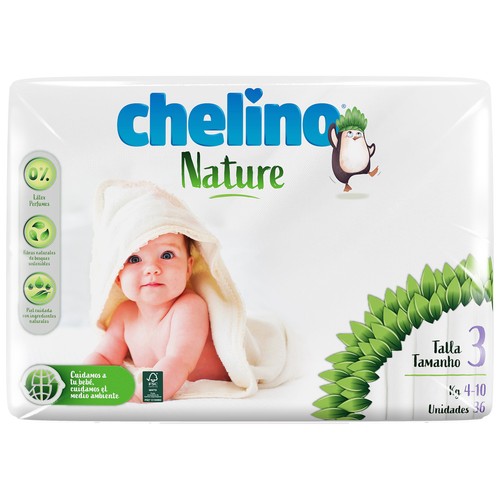 CHELINO Nature Pañales talla 3 (4-10 kg) 36 uds.