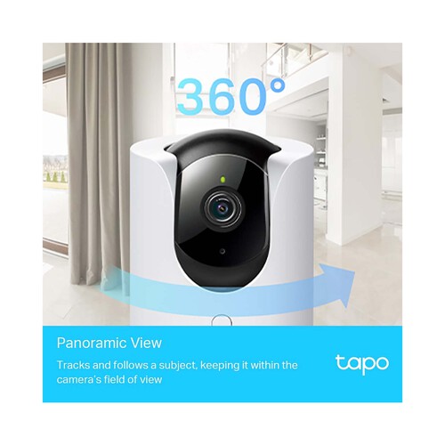 Cámara inteligente Wi-Fi de seguridad TP-LINK Tapo C225, detección Inteligente, visión panorámica, sonido bidireccional.