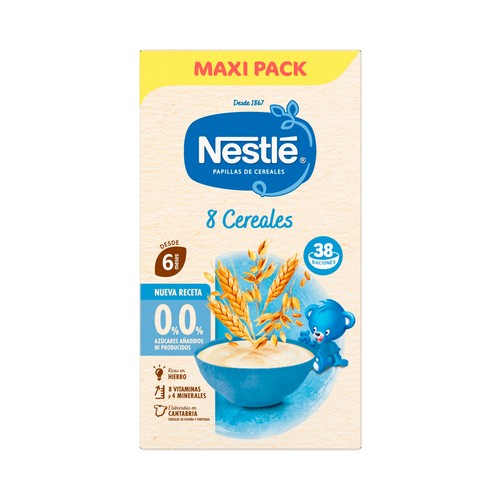NESTLÉ Papilla de 8 cereales, a partir de 6 meses 570 g.