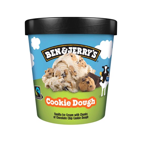 BEN & JERRY"S Tarrina de helado de vainilla con trozos de masa de galleta y chocolate  465 ml.