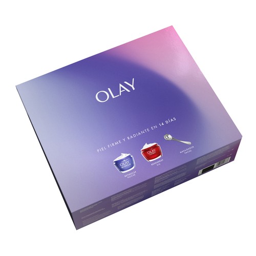 OLAY Caja con crema de día (50 ml) y crema de noche (50 ml) + masajeador facial.