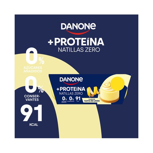 DANONE + Proteina Natillas zero con sabor a tarta de limón 4 x 120 g.