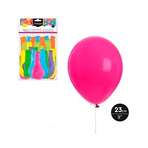 Pack de 100 globos látex de 23cm de colores surtidos,  OH YEAH!
