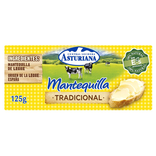 CENTRAL LECHERA ASTURIANA Pastilla de mantequilla tradicional sin sal CENTRAL LECHERA ASTURIANA 125 g.