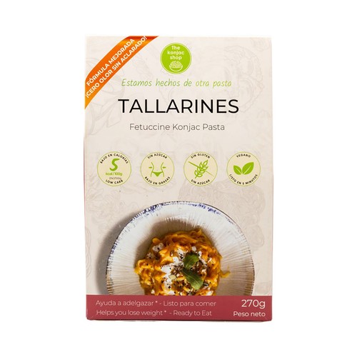 THE KONJAC SHOP Tallarines de konjac, que ayudan a adelgazar, listos para comer 270 g.