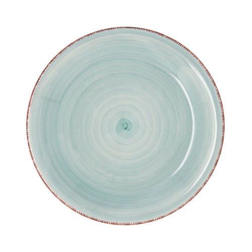 Plato de postre de loza de 19cm diseño en color verde agua con espirales, Peoni Vita, QUID