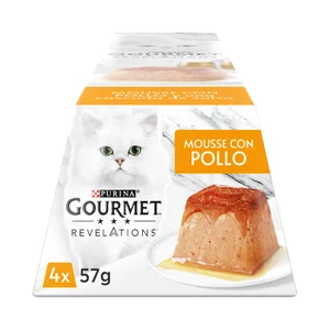 PURINA GOURMET Alimento gatos húmedo, mousse con pollo PURINA GOURMET 4 uds. x 57 g.