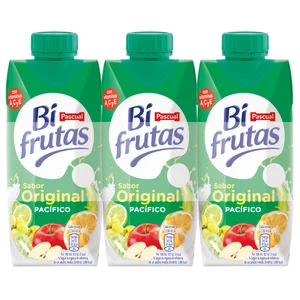 BIFRUTAS Leche con zumo de frutas del pacífico y 0% materia grasa BIFRUTAS de Pascual 3 x 330 ml.