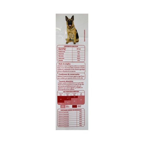 PRODUCTO ECONÓMICO ALCAMPO Comida para perro a base de croquetas de carne y cereales 4 kg.