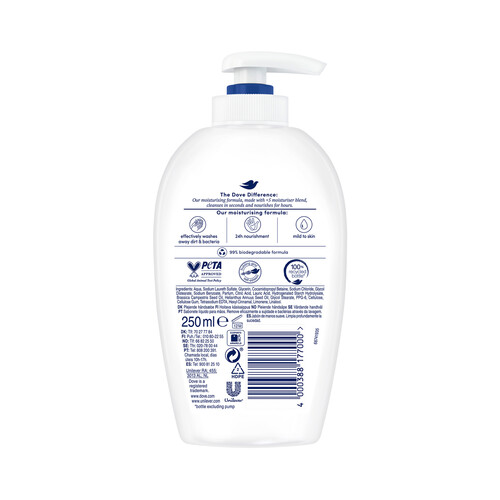 DOVE Jabón de manos líquido con acción hidratación profunda DOVE 250 ml.