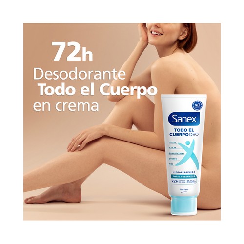 SANEX Total freshness Desodorante en crema unixex para todo el cuerpo (manos, axilas, zonas íntimas ...) 75 ml.