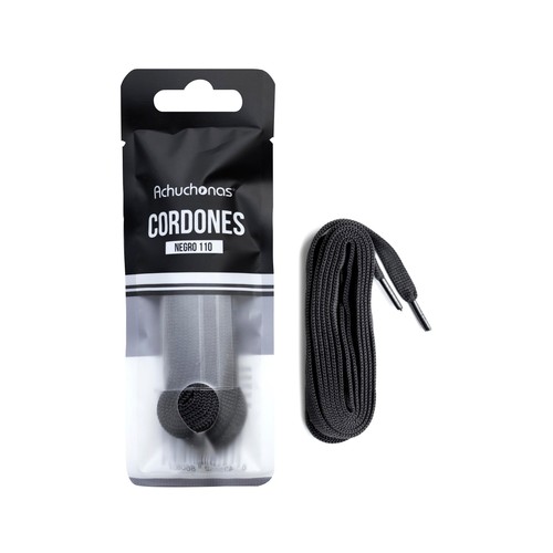 Cordones negros para zapatillas, 110cm, ACHUCHONAS.