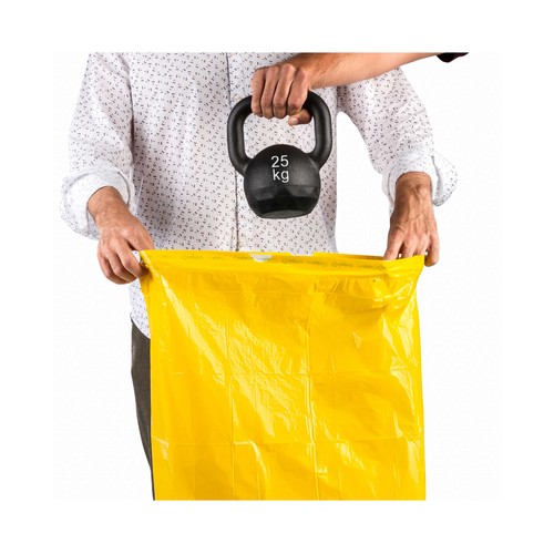 RELEVO Bolsa basura 100 % reciclada amarilla 30 l. 15 uds.