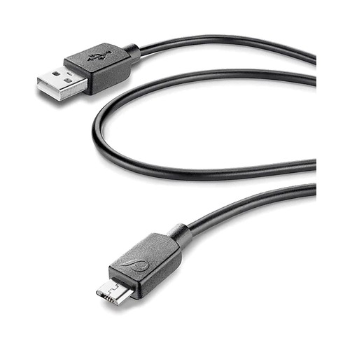 Cable USB A a microUSB B macho, CELLULAR LINE USBdata 06MUSBK, 0,6m, color negro