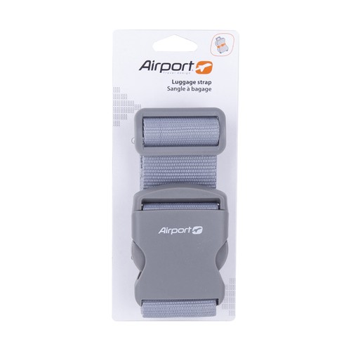 Cincha de sujección para el equipaje gris claro, AIRPORT ALCAMPO.