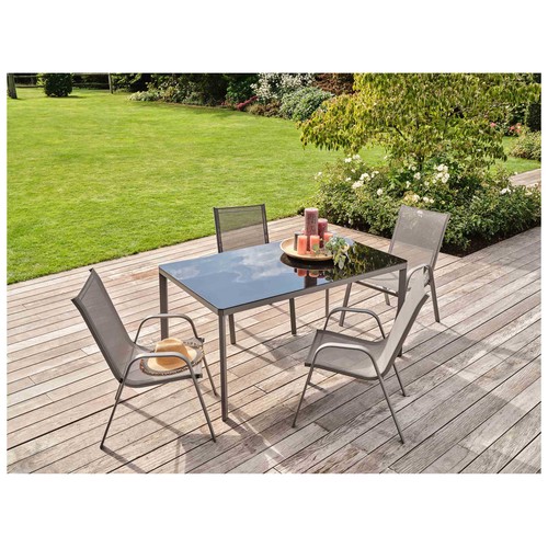 Silla acero-textileno de 98x70x54cm, GARDENSTAR color gris