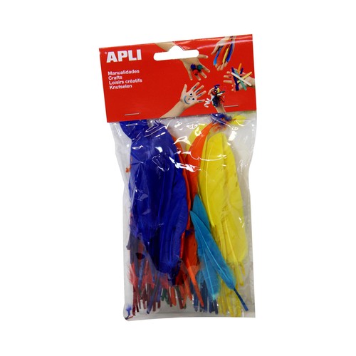 Bolsa de 100 plumas de diferentes colores APLI.