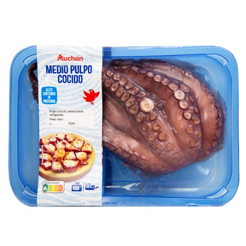 AUCHAN Medio pulpo cocido 450 g. Producto Alcampo