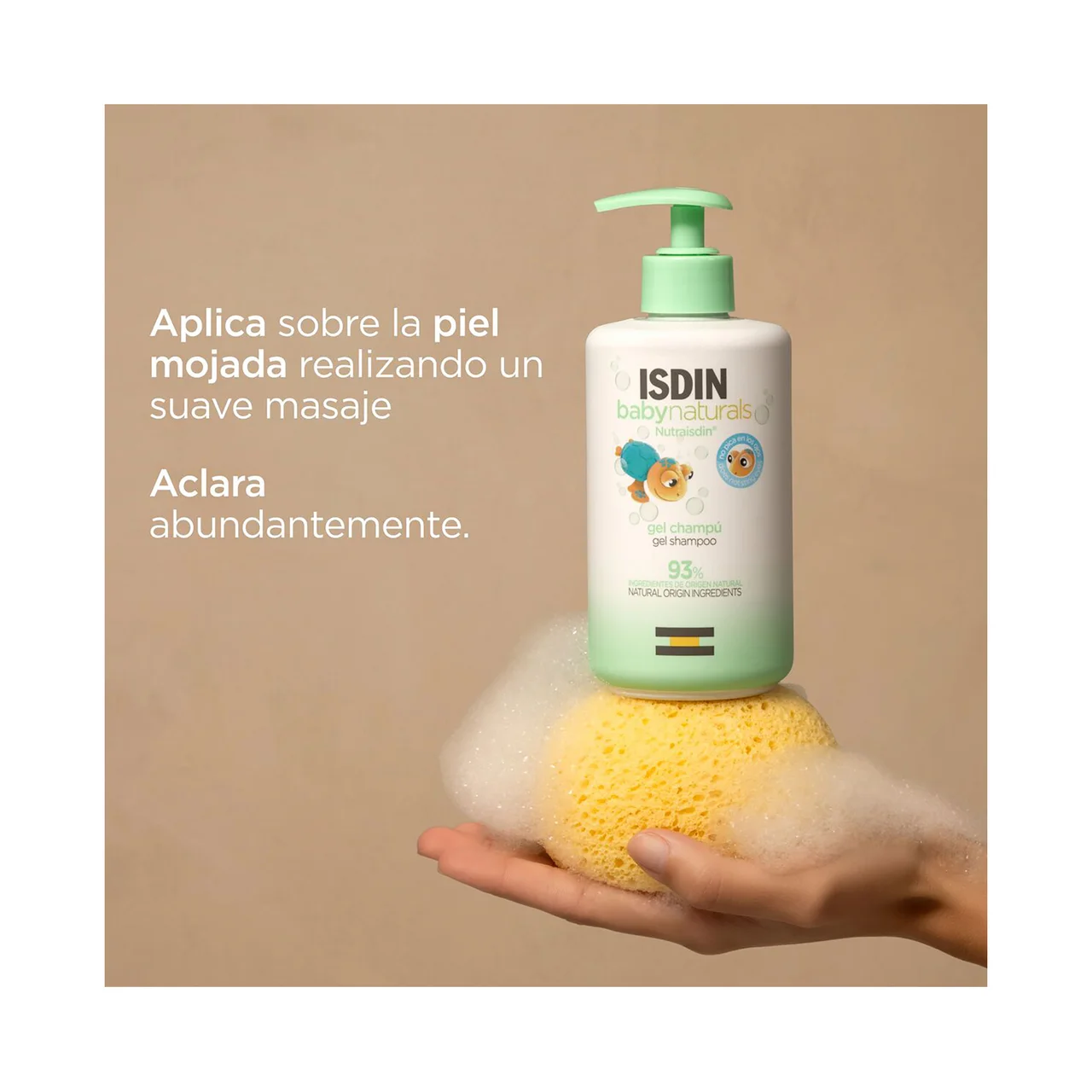 Baby natural Gel y champú de uso diario, que no pica en los ojos 750 ml.