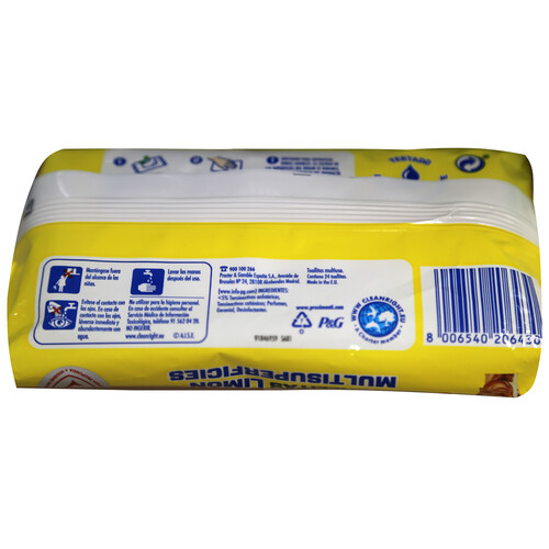 DON LIMPIO Limpiahogar toallitas multiusos higiene, aroma limón DON LIMPIO 24 uds.
