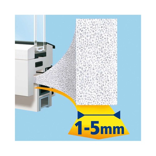 Burlete aislante de espuma universal, 10 m x 9 mm,  color blanco, TESA TesaMoll.