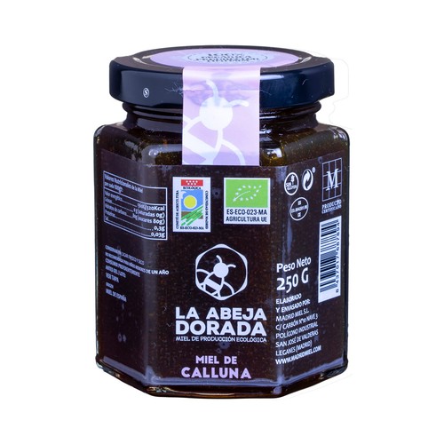 LA ABEJA DORADO Miel de Calluna de producción ecológica tarro 250 g.