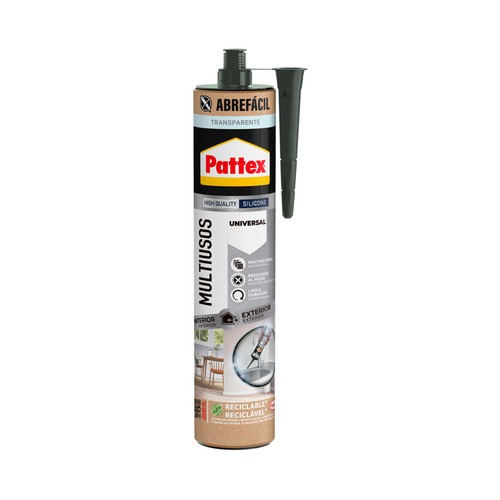 Silicona transparente multiusos 280 ml reciclable, PATTEX.