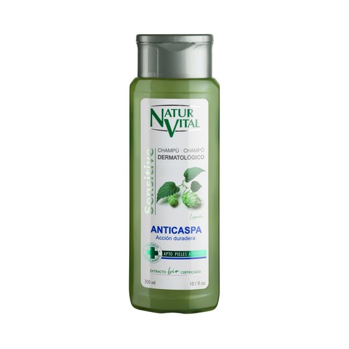 NATUR VITAL Sensitive Champú anticaspa acción duradera, para pieles sensibles 300 ml.