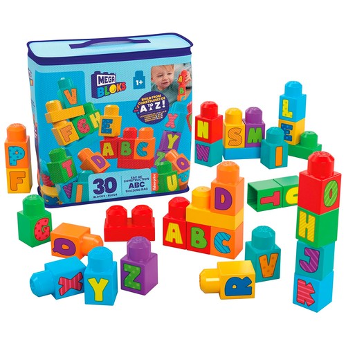 Bolsa bloques 30 piezas Mega Bloks, ABC Building Bag. FISHER-PRICE