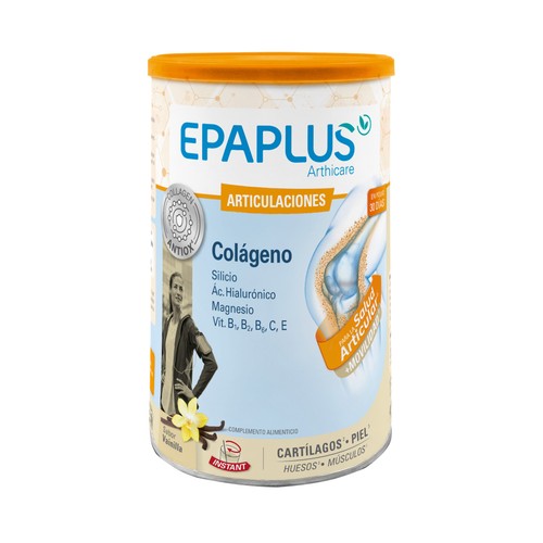 Colágeno con ácido hialurónico y magnesio con sabor a vainilla EPAPLUS 325 g.