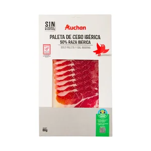ALCAMPO CULTIVAMOS LO BUENO Paleta ibérica de cebo (50% raza ibérica), cortada en lonchas 80 g.