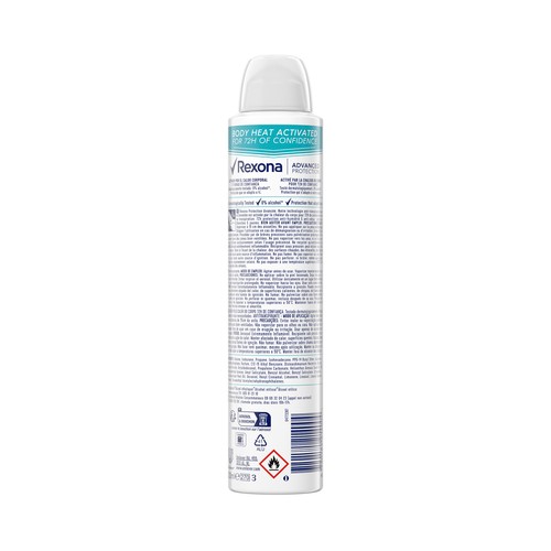 REXONA Invisible aqua Desodorante en spray para mujer con acción antimanchas 200 ml.