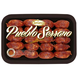Bandeja de mini chorizos de ración picantes SERRANO 20 uds.