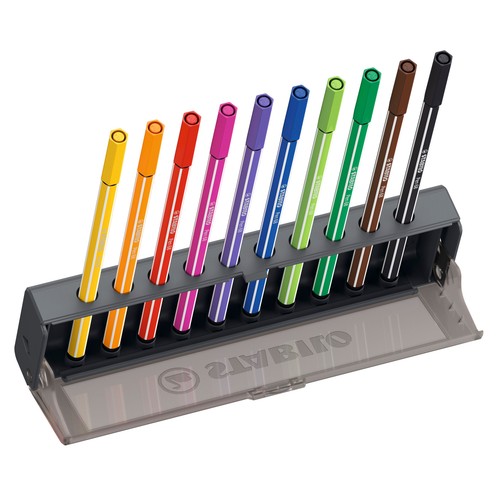 Estuche 10 rotuladores para escribir 1mm Pen 68 estuche click. STABILO