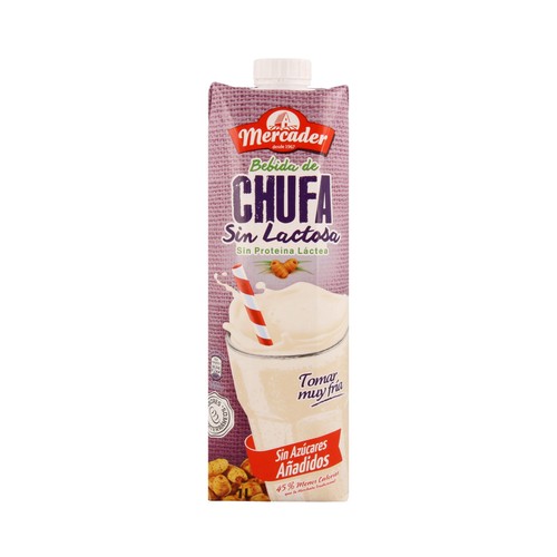 MERCADER Horchata de chufa sin lactosa y sin azúcares añadidos 1 l.