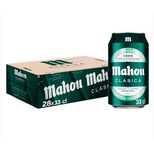 Cervezas Clásicas MAHOU pack de 28 latas de 33 cl.