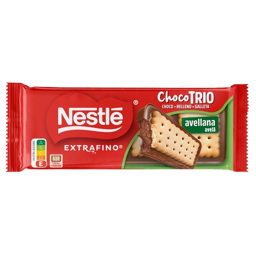 NESTLÉ Chocolate trío de avellanas 90 g.