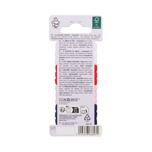 PRODUCTO ALCAMPO Gomas elásticas de divertidos colores 12 uds.