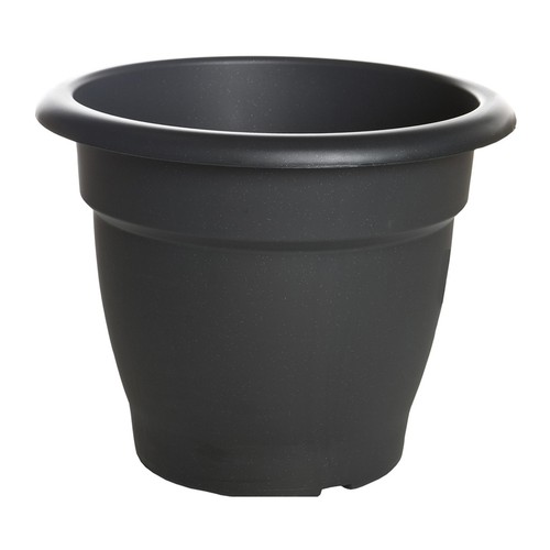 Maceta de plástico tipo campana, de color antracita y medidas de 33 x 30 centímetros VAN.