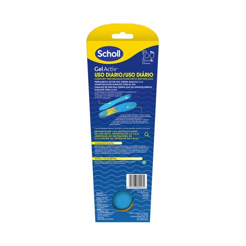 SCHOLL Gel activ Plantillas talla l (40 - 46.5) de uso diario 2 uds.