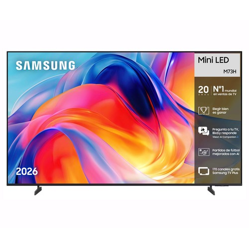 Televisión 165,1cm (65") MINILED SAMSUNG TU65M73HAUXXC, 4K, Tizen, Dolby digital plus, USB, 3HDMI, 120Hz.