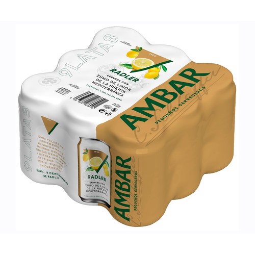 Cerveza y limón AMBAR RADLER pack 9 uds. x 33 cl.