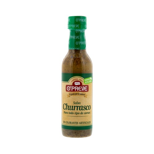 O"PREVE Salsa churrasco para todo tipo de carnes bote 185 ml.