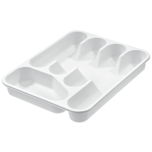Bandeja de plástico color blanco, con 5 compartimentos PRODUCTO ECONÓMICO ALCAMPO.