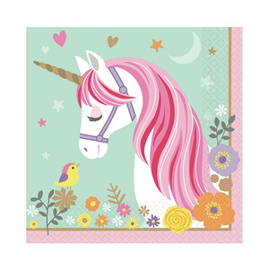 Imagen de Servilletas desechables con diseño Unicornio Mágico, 16 unidades LIRAGRAM.