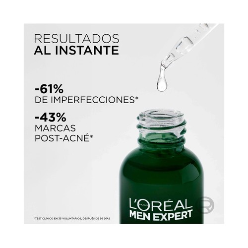 L´ORÉAL PARIS Men expert derma control Sérum eliminador de manchas y marcas post acné 30 ml.