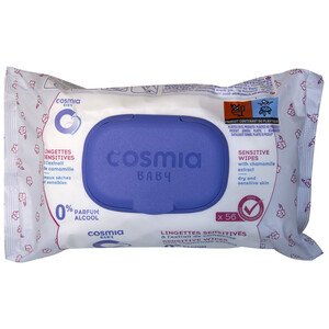 COSMIA BABY Toallitas húmedas para bebé con extracto de Camomila COSMIA BABY 56 uds.