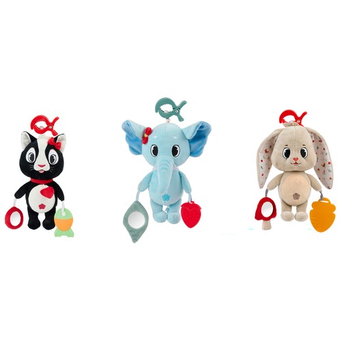 Peluche Bebé Conejo, Gato o Elefante Actividades, juguete para el desarrolllo sensorial, modelos surtidos +0 Meses ONE, TWO FUN Baby