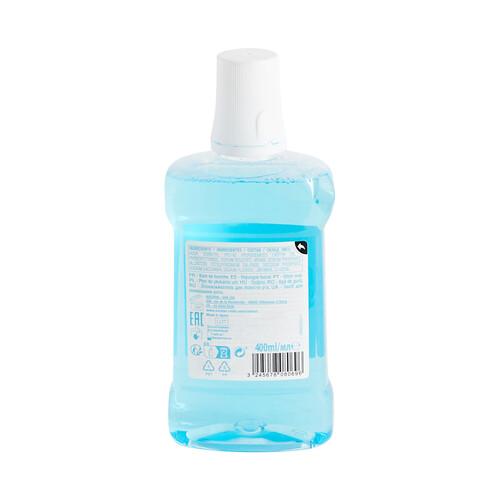PRODUCTO ECONÓMICO ALCAMPO Enjuague bucal sin alcohol, de uso diario y con sabor a menta 400 ml.